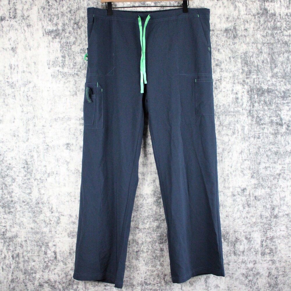 Carhartt Force Scrub Bottoms Pants Womens XL Blue Reg Cross Flex Boot Cut C52110